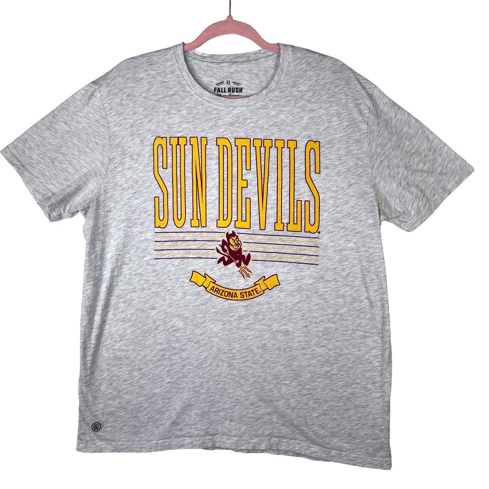 Fall Rush Arizona State Sun Devils T-Shirt XL Gray Heather ASU Sparky Mascot Tee